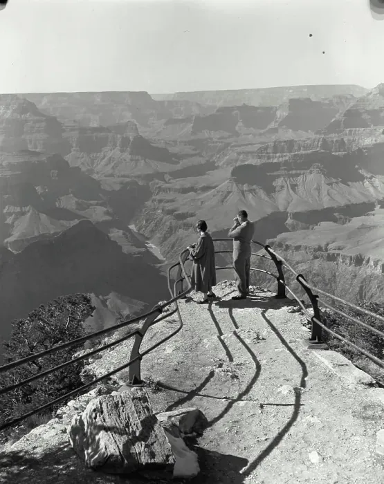Framed Print : Vintage Photograph. View from lookout point over Grand Canyon Framed Print : Vintage Photograph. View from lookout point over Grand Canyon