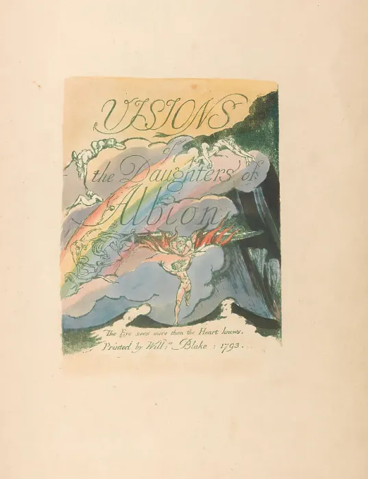 Framed Print : Visions Daughters Albion Plate 2 Title Page William Blake Framed Print : Visions Daughters Albion Plate 2 Title Page William Blake
