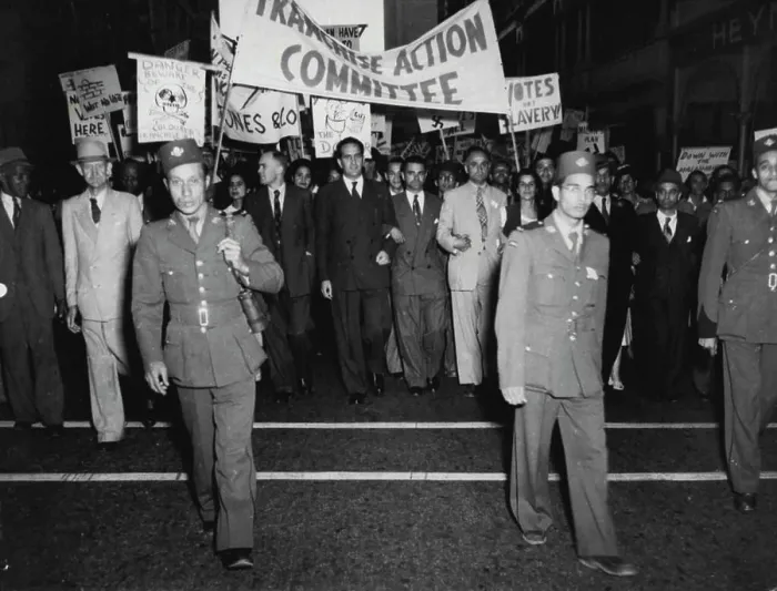 Framed Print : Voters Protest in Cape Town.Photo Shows: The huge procession marching through the streets of Cape Town