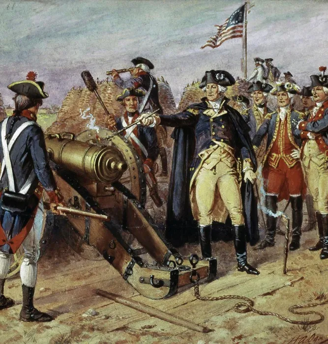 Framed Print : Washington Firing First Shot At Yorktown Henry Alexander Ogden (1856-1936 American)
