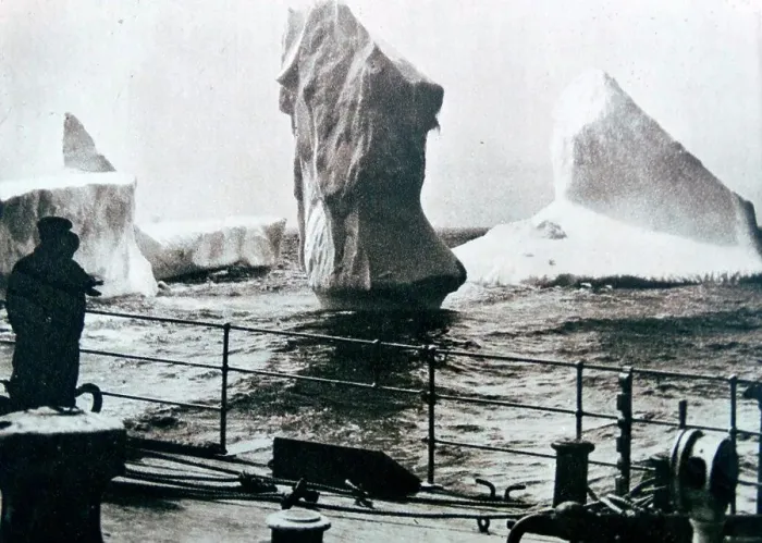 Framed Print : Watching an arctic iceberg breakup during a cruise in the North Atlantic 1930 Framed Print : Watching an arctic iceberg breakup during a cruise in the North Atlantic 1930