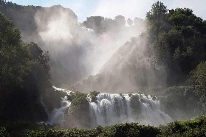 Framed Print : waterfall marmore artificial waterfall in umbria