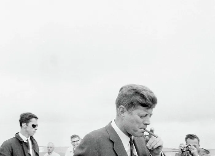 Framed Print : Weekend in Hyannis Port: President Kennedy with cigar