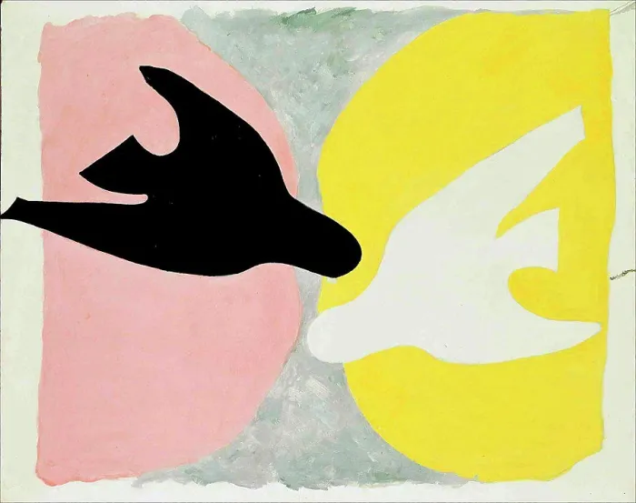 Framed Print : The white bird and the black bird, The birds (L'oiseau blanc et l'oiseau noir, Les oiseaux), Braque, Georges (1882-1963)
