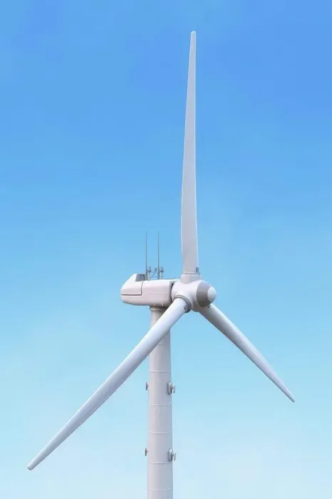 Framed Print : A wind turbine used in the generation of renewable wind energy