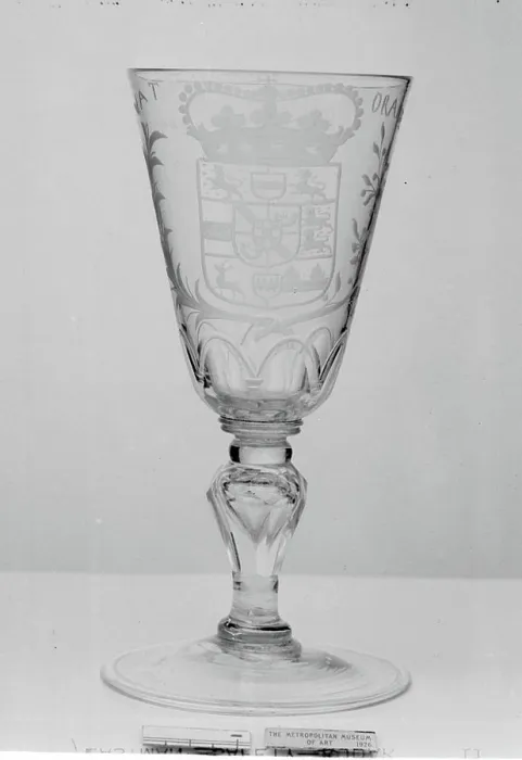 Framed Print : Wineglass with arms of William V
