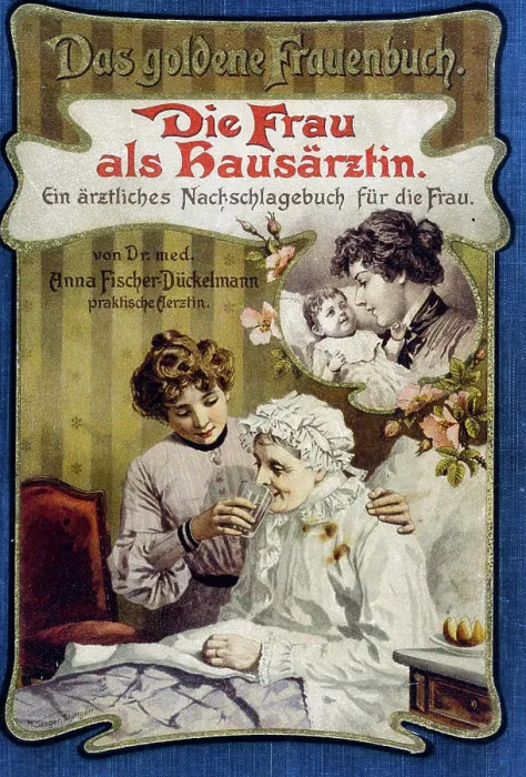 Framed Print : The Woman as Family Doctor, nostalgia cards, lithograph, 1903 Framed Print : The Woman as Family Doctor, nostalgia cards, lithograph, 1903