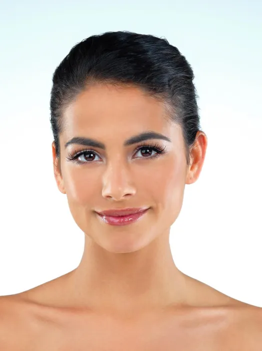 Framed Print : Woman, happy and skincare in studio portrait with results for wellness