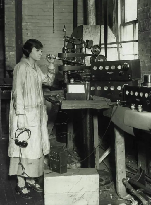 Framed Print : The Only Woman Radio Engineer In The World -- She is Mrs