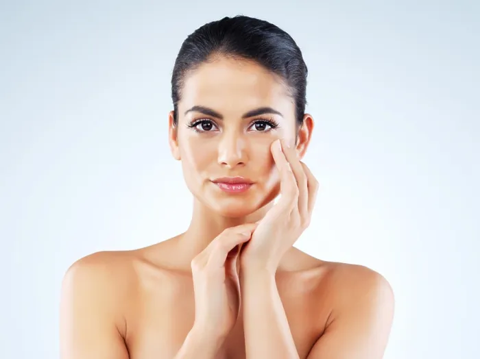 Framed Print : Woman, skincare and beauty in portrait
