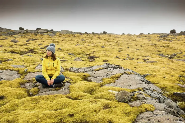 Framed Print : Woman Surrounded by Icelandic moss Framed Print : Woman Surrounded by Icelandic moss