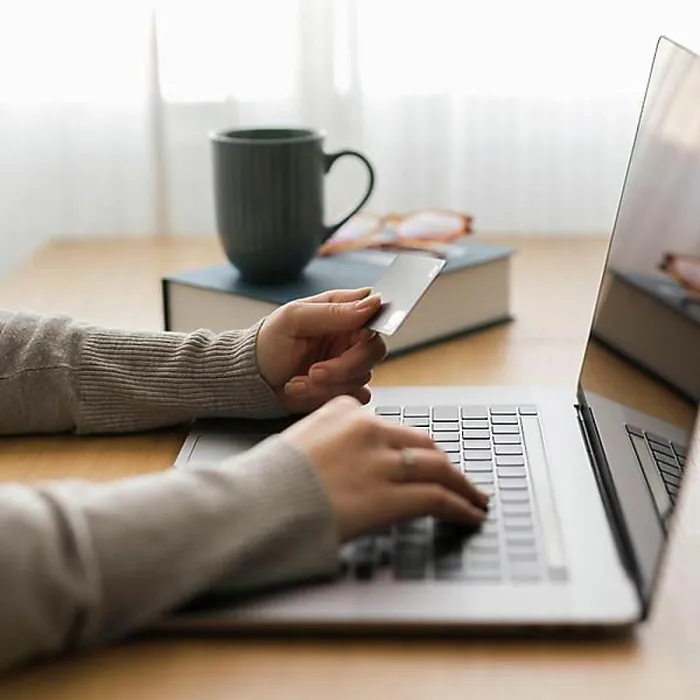 Framed Print : Woman working laptop from home