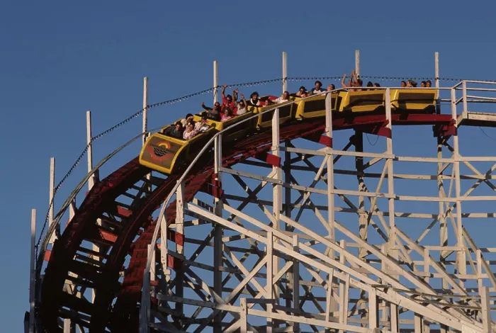 Framed Print : Wooden Roller Coaster Amusement Park Ride Framed Print : Wooden Roller Coaster Amusement Park Ride