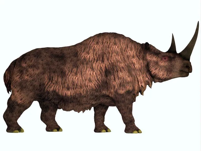 Framed Print : Woolly Rhinoceros is an extinct mammal that lived during the Pleistocene Period in Europe and Asia Framed Print : Woolly Rhinoceros is an extinct mammal that lived during the Pleistocene Period in Europe and Asia