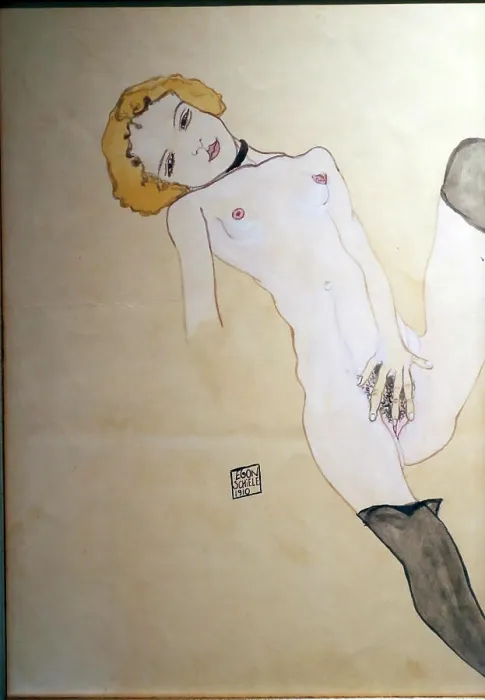 Framed Print : World Erotic Art Museum. Egon Shiel ( 1890-1918). Watercolor stamped signature. 1910. Miami, Florida, USA