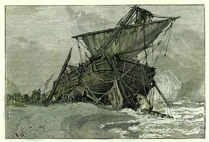 Framed Print : Wreck of the Tally Ho, Eastbourne, U.K. 1887 Framed Print : Wreck of the Tally Ho, Eastbourne, U.K. 1887