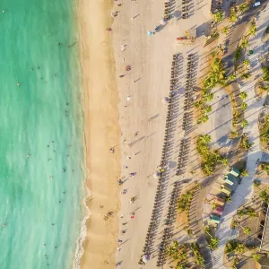 Aerial view of a luxury beach with palm trees, Dubai, U.A.E Aerial view of a luxury beach with palm trees, Dubai, U.A.E