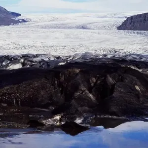 The crevassed, undulating plateau landscape of the Vatnajokull Glacier, Iceland The crevassed, undulating plateau landscape of the Vatnajokull Glacier, Iceland