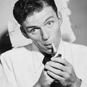 Frank Sinatra lighting a cigarette Frank Sinatra lighting a cigarette