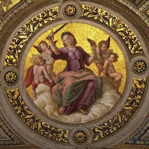 Lady Justice (Fresco in Stanza della Segnatura by Raphael (1483-1520) / Apostolic Palace Lady Justice (Fresco in Stanza della Segnatura by Raphael (1483-1520) / Apostolic Palace