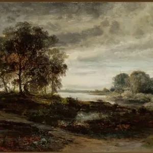 Landscape of the Oder River. Dressler, Adolf (1833-1881), painter Landscape of the Oder River. Dressler, Adolf (1833-1881), painter