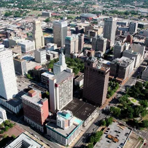 Memphis, TN Skyline Aerial Overlooking the City Memphis, TN Skyline Aerial Overlooking the City