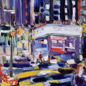 Movie Marquee at Night 2008 Richard H. Fox (b.1960 American) Oil on canvas Movie Marquee at Night 2008 Richard H. Fox (b.1960 American) Oil on canvas