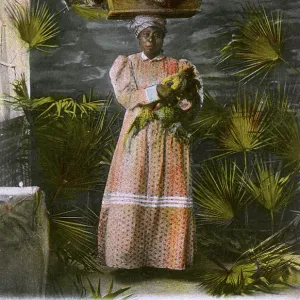 Nassau, Bahamas - Woman takes fowls to Market Nassau, Bahamas - Woman takes fowls to Market