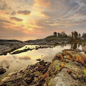 Rocks on lakeside of Iso Koirasaari Island, Ladoga Lake, Republic of Karelia, Russia Rocks on lakeside of Iso Koirasaari Island, Ladoga Lake, Republic of Karelia, Russia