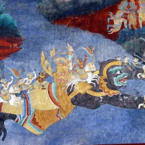 Royal palace complex. Murals of scenes from the Khmer (Reamker) version of the classic Indian epic Ramayana Royal palace complex. Murals of scenes from the Khmer (Reamker) version of the classic Indian epic Ramayana