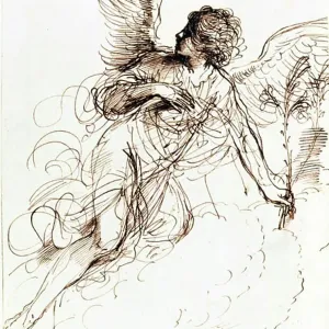Study of an Angel Giovanni Francesco Barbieri Guercino (1591-1666 Italian) Windsor Castle, London Study of an Angel Giovanni Francesco Barbieri Guercino (1591-1666 Italian) Windsor Castle, London