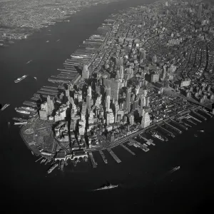 Vintage Photograph. Aerial view of Lower Manhattan Vintage Photograph. Aerial view of Lower Manhattan