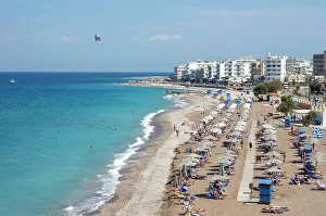 Greece Prints: 09 15 2021 Rhodes Greece view of Akti Kanari Beach