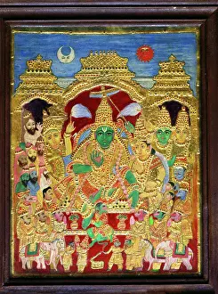 Lord Prints: 100 years old Thanjavur painting Sri Rama with Sita
