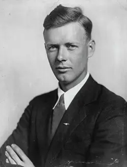Activist Prints: 10th Anniversary Of Lindbergh's Epic Flight -- A photograph of Charles A