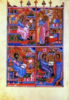 Manuscript Prints: 14th century, Armenian Evangelical manuscript