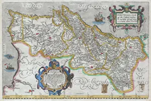 Portugal Prints: 1579 Ortelius Map of Portugal ( Porvgalliae )
