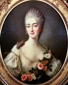 Victim Prints: 1700s 1769 PORTRAIT OF MADAME DUBARRY AGE 26 BY FRANCOIS HUBERT DROUAIX 18TH CENTURY FASHION MISTRESS OF LOUIS XV