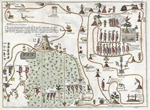 Geographicus Prints: 1704 Gemelli Map of the Aztec Migration from Aztlan to Chapultapec