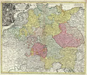 Geographicus Prints: 1740 Homann Map of the Holy Roman Empire ( Germanic Empire )