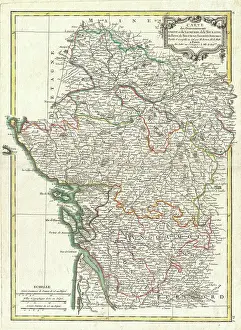 Geographicus Prints: 1771 Bonne Map of Poitou, Touraine and Anjou, France