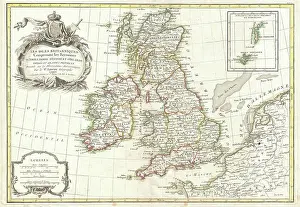 Isles Prints: 1771 Zannoni Map of the British Isles (England, Scotland, Ireland)