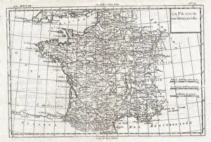 Bonne Prints: 1780 Raynal and Bonne Map of France