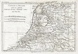 Belgium Prints: 1780 Raynal and Bonne Map of Holland and Belgium