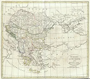 Turkey Prints: 1799 Clement Cruttwell Map of Turkey in Europe