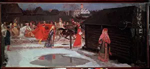 Folklore Prints: The 17th century wedding procession in Moscow by Ryabushkin
