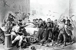 Guns Prints: 1800S, 1860S, April 1861 6Th Volunteer Massachusetts Militia Passing Through Baltimore