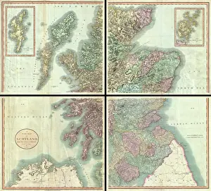 Scotland Prints: 1801 Cary Map of Scotland (4 Sheets)