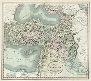 Turkey Prints: 1801 Cary Map of Turkey, Iraq, Armenia and Sryia