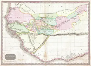 Mountains Prints: 1818 Pinkerton Map of Western Africa (Niger Valley - Mountains of Kong)